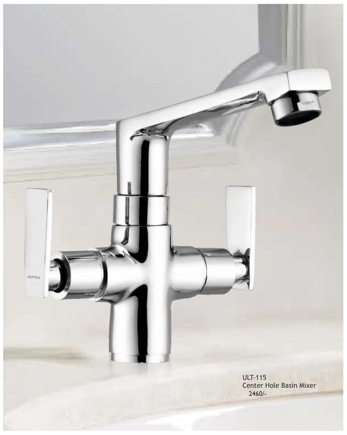 Vertex faucet in a bathroom setting